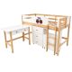 Kombinovani krevet KINDER HOME CHERRY sa radnim stolom, komodom, garderoberom i ramom za dušek - EP3228534