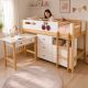 Kombinovani krevet KINDER HOME CHERRY sa radnim stolom, komodom, garderoberom i ramom za dušek - EP3228534