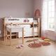 Kombinovani krevet KINDER HOME CHERRY sa radnim stolom, komodom, garderoberom i ramom za dušek - EP3228534