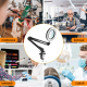 Stona LED lampa sa lupom HQ crna - 207892