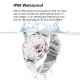 Pametni sat DT Diamond, roze silikonska narukvica, zlatna - SW299