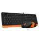 A4 TECH Set tastatura i miš F1010 FSTYLER, naradžasta/crna - TAS01073