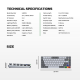 Tastatura Mehanicka Gaming Fantech MK915 RGB Maxfit AIR83 Wireless grey (red switch) - 218380