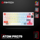 Tastatura mehanička Gaming Fantech MK917 RGB Atom PRO79 Wireless bela (blue switch) - G220816