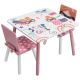 KINDER HOME Drveni dečiji sto sa stolicama roze - TF-6001