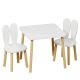 KINDER HOME Dečiji drveni sto sa 2 stolice,set za učenje,crtanje , jelo- BUNNY - TF-6176