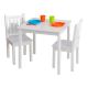 KINDER HOME Dečiji drveni sto sa 2 stolice, set za učenje, crtanje, igru, jelo - BELI - TF-6644-V