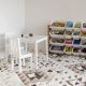 KINDER HOME Dečiji drveni sto sa 2 stolice, set za učenje, crtanje, igru, jelo - BELI - TF-6644-V