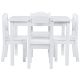 Dečiji sto sa 4 stolice KINDER HOME, drveni set za igru i učenje, beli - TF-6645-V