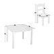 Dečiji sto sa 4 stolice KINDER HOME, drveni set za igru i učenje, beli - TF-6645-V