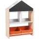 Kinder home Dečiji ormarić, regal za igračke i knjige sa tablom za pisanje, kuća, drvo - TF-6747