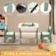 KINDER HOME Dečiji sto sa stolicama 4 u 1 ,2 vrha,tabla i vrh za slaganje LEGO konstrukotora - TF-6808