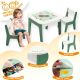 KINDER HOME Dečiji sto sa stolicama 4 u 1 ,2 vrha,tabla i vrh za slaganje LEGO konstrukotora - TF-6808