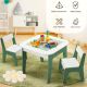 KINDER HOME Dečiji sto sa stolicama 4 u 1 ,2 vrha,tabla i vrh za slaganje LEGO konstrukotora - TF-6808