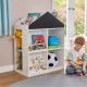 Dečija polica za igračke i knjige KINDER HOME, Kućica sa policama i tablom za crtanje, Montesori - TF-6919-G