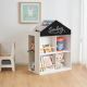 Dečija polica za igračke i knjige KINDER HOME, Kućica sa policama i tablom za crtanje, Montesori - TF-6919-G