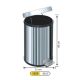 ARIMETAL Kanta za otpatke s papučicom Inox 40L - TK-1020