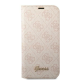 Maska za iPhone 14 Pro 6.1 Guess BT PC/TPU 4G PU Script Metal pink (GUBKP14LHG4SHP) - 205363