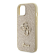 Maska za iPhone 15 6.1 Guess Hc Fixed Glitter 4G Big Metal Logo zlatna (GUHCP15SHG4SGD) - 210423