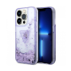 Maska za iPhone 14 Pro 6.1 ljubičasta(GUHCP14LLFCTPU) Guess Hc Liquid Glitter Triangle Translucent - 205355