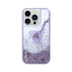 Maska za iPhone 14 Pro 6.1 ljubičasta(GUHCP14LLFCTPU) Guess Hc Liquid Glitter Triangle Translucent - 205355