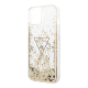 Maska za iPhone 14 6.1 transparent (GUHCP14SLFCTPT) Guess Hc Liquid Glitter Triangle - 205352