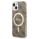 Maska za iPhone 15 6.1 braon (GUHMP15SH4STW) Guess Hc Magsafe IML 4G Pattern - 210437