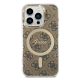 Maska za iPhone 15 Pro 6.1 braon (GUHMP15LH4STW) Guess Hc Magsafe IML 4G Pattern - 210438