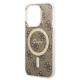 Maska za iPhone 15 Pro 6.1 braon (GUHMP15LH4STW) Guess Hc Magsafe IML 4G Pattern - 210438