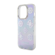 Maska za iPhone 15 Pro 6.1 Guess Hc PC TPU Iridescent Glitter Pattern Peony Cordstrap ljubičasta (GUHCP15LHPELISU) - 210432