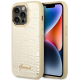 Maska za iPhone 14 Pro 6.1 Guess Hc PU Croco Metal Outline zlatna (GUHCP14LHGCRHD) - 205362