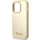 Maska za iPhone 14 Pro 6.1 Guess Hc PU Croco Metal Outline zlatna (GUHCP14LHGCRHD) - 205362
