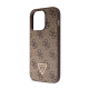 Maska za iPhone 15 Pro 6.1 braon (GUHCP15LP4TDPW) Guess Hc PU Leather 4G Triangle Strass - 210426