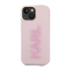 Maska za iPhone 15 6.1 Karl Lagerfeld 3D Rubber Glitter Logo roze (KLHCP15S3DMBKCP) - 211137