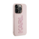 Maska za iPhone 15 Pro 6.1 Karl Lagerfeld 3D Rubber Glitter Logo roze (KLHCP15L3DMBKCP) - 211138