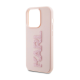 Maska za iPhone 15 Pro 6.1 Karl Lagerfeld 3D Rubber Glitter Logo roze (KLHCP15L3DMBKCP) - 211138