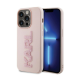 Maska za iPhone 15 Pro 6.1 Karl Lagerfeld 3D Rubber Glitter Logo roze (KLHCP15L3DMBKCP) - 211138
