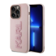 Maska za iPhone 15 Pro Max 6.7 Karl Lagerfeld 3D Rubber Glitter Logo roze (KLHCP15X3DMBKCP) - 211139