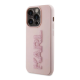 Maska za iPhone 15 Pro Max 6.7 Karl Lagerfeld 3D Rubber Glitter Logo roze (KLHCP15X3DMBKCP) - 211139
