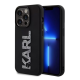 Maska za iPhone 15 Pro Max 6.7 Karl Lagerfeld 3D Rubber Glitter Logo crna (KLHCP15X3DMBKCK) - 211140