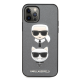 Maska za iPhone 12/12 Pro 6.1 Karl Lagerfeld CPU Saffiano K&C Heads srebrna (KLHCP12MSAKICKCSL) - 205342