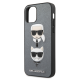 Maska za iPhone 12/12 Pro 6.1 Karl Lagerfeld CPU Saffiano K&C Heads srebrna (KLHCP12MSAKICKCSL) - 205342