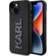 Maska za iPhone 15 6.1 Karl Lagerfeld Hc 3D Logo Glitter crna (KLHCP15S3DMBKCK) - 210405