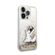 Maska za iPhone 14 Pro 6.1 Karl Lagerfeld Hc Liquid Glitter Choupette zlatna (KLHCP14LGCFD) - 205308