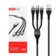 TRANYOO USB Kabl T-XS6 ojačan 3u1, crna - EP2791197