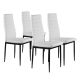 MODERNHOME Trepezarijske stolice set 4 kom tami eko koža white - DC855-4 WHITE