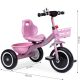 ECO TOYS Tricikl guralcia za decu sa zvoncem i korpom, roze - WQL-1999 PINK