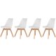 MODERNHOME Trpezarijske stolice set 4 kom filipo bela - PC-003 WHITE