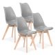 MODERNHOME Trpezarijske stolice set 4 kom filipo light grey 2 - PC-003 GREY-1