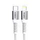 MOXOM USB data kabl MX-CB236 PD 36W Type-C na Lightning 1m, bela - U2077